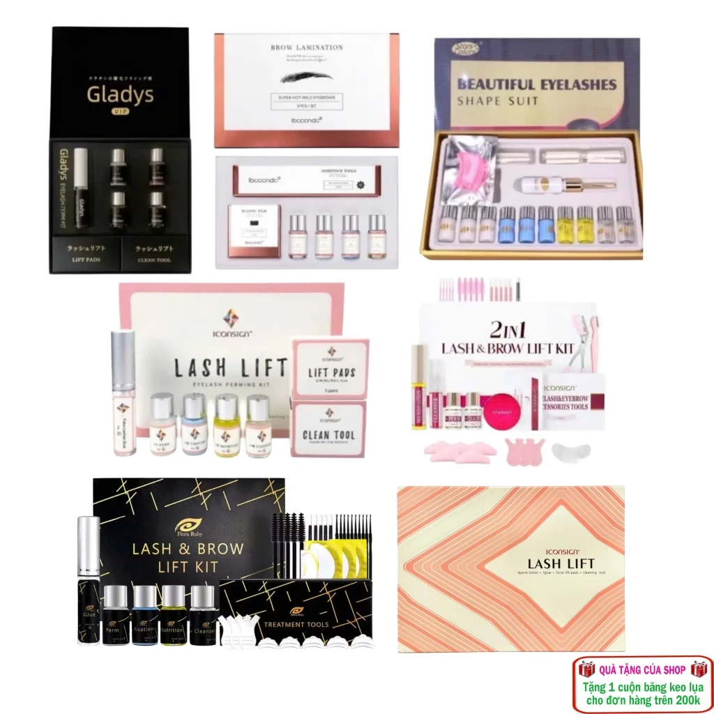 Tổng hợp các bộ uốn mi, uốn mày, thuốc uốn mi: GLADYS, LASH LIFT, ICONSIGN, XCELO…