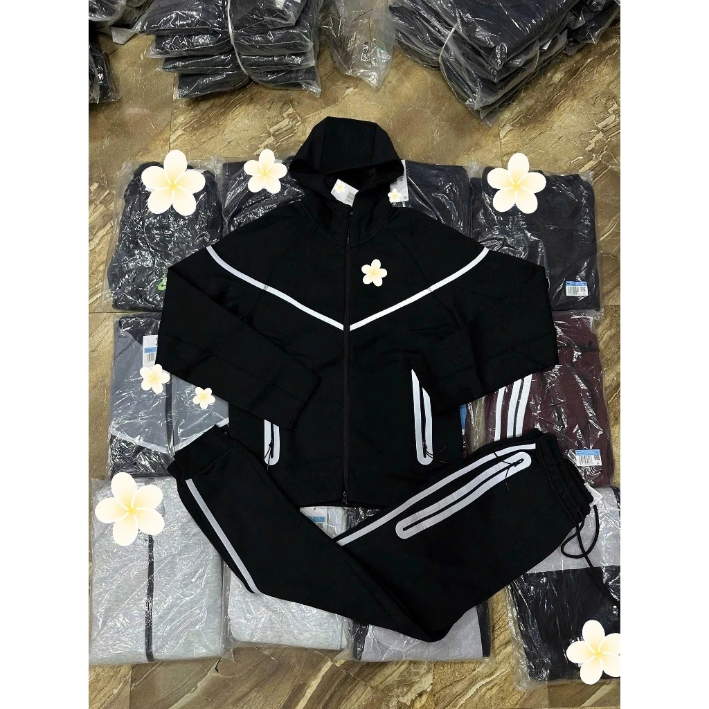 Bộ Quần Áo Nam Mùa Đông in Tech Phản Quang Siêu Đẹp - Bộ nỉ Hoodie Tech Chất Nỉ 2da Cao Cấp có sz Từ S-3XL