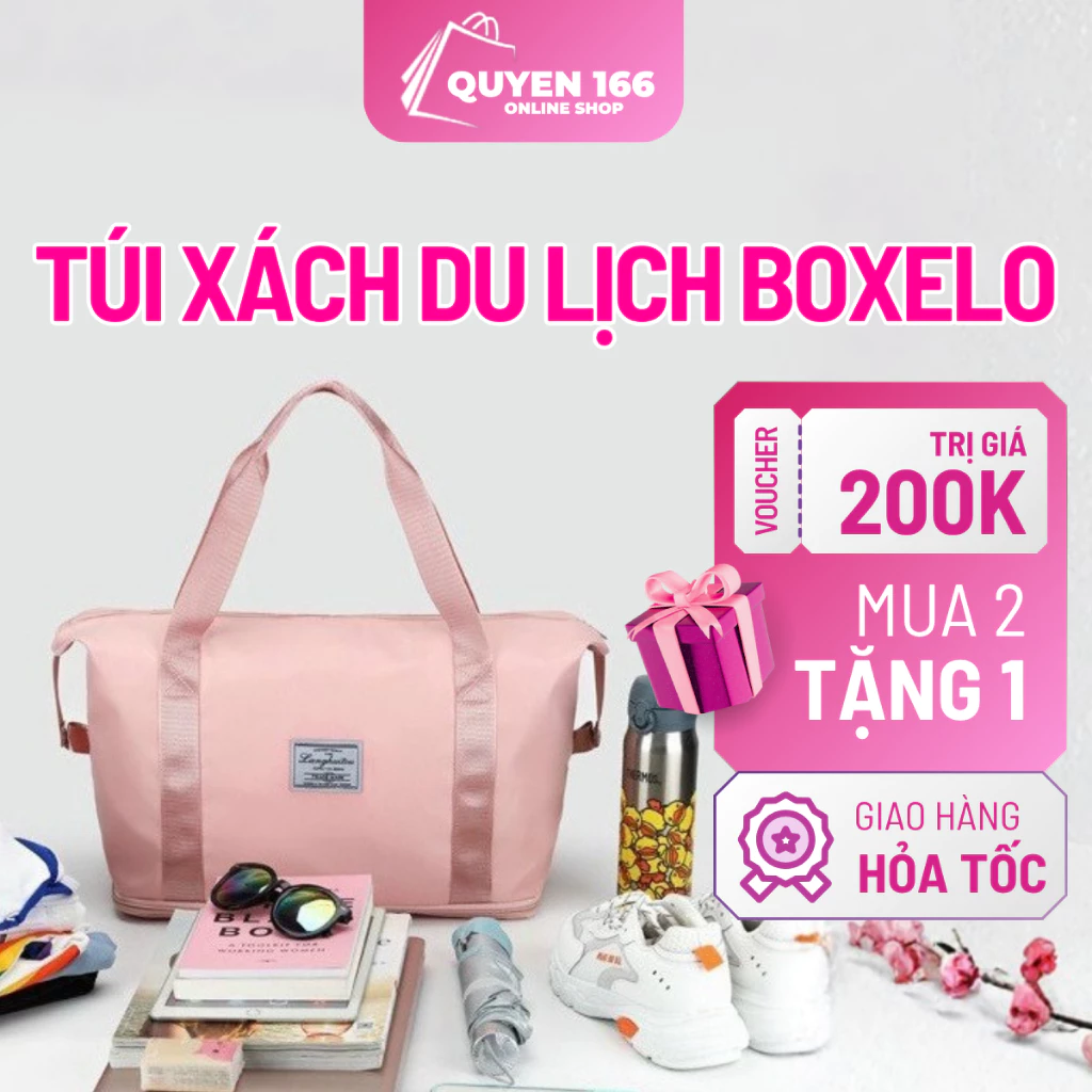 Túi Xách Du Lịch Boxelo 2 Tầng Chống Thấm Nước, Thiết Kế Tiện Lợi Bảo Vệ Đồ Dùng An Toàn