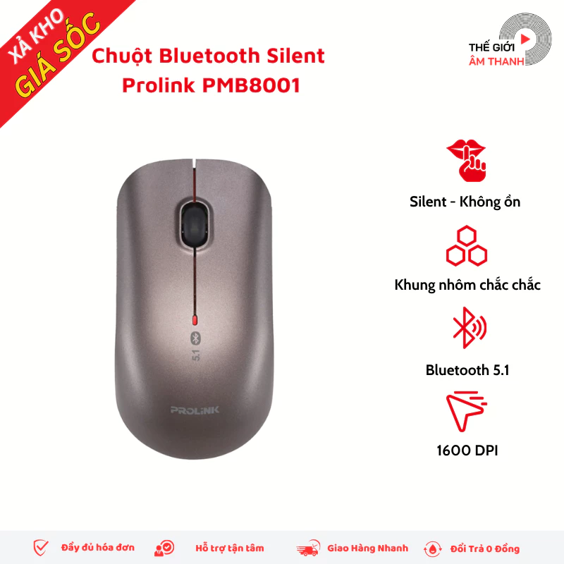 Chuột Bluetooth Prolink PMB8001 - Chuột Silent Không Dây - THẾ GIỚI ÂM THANH