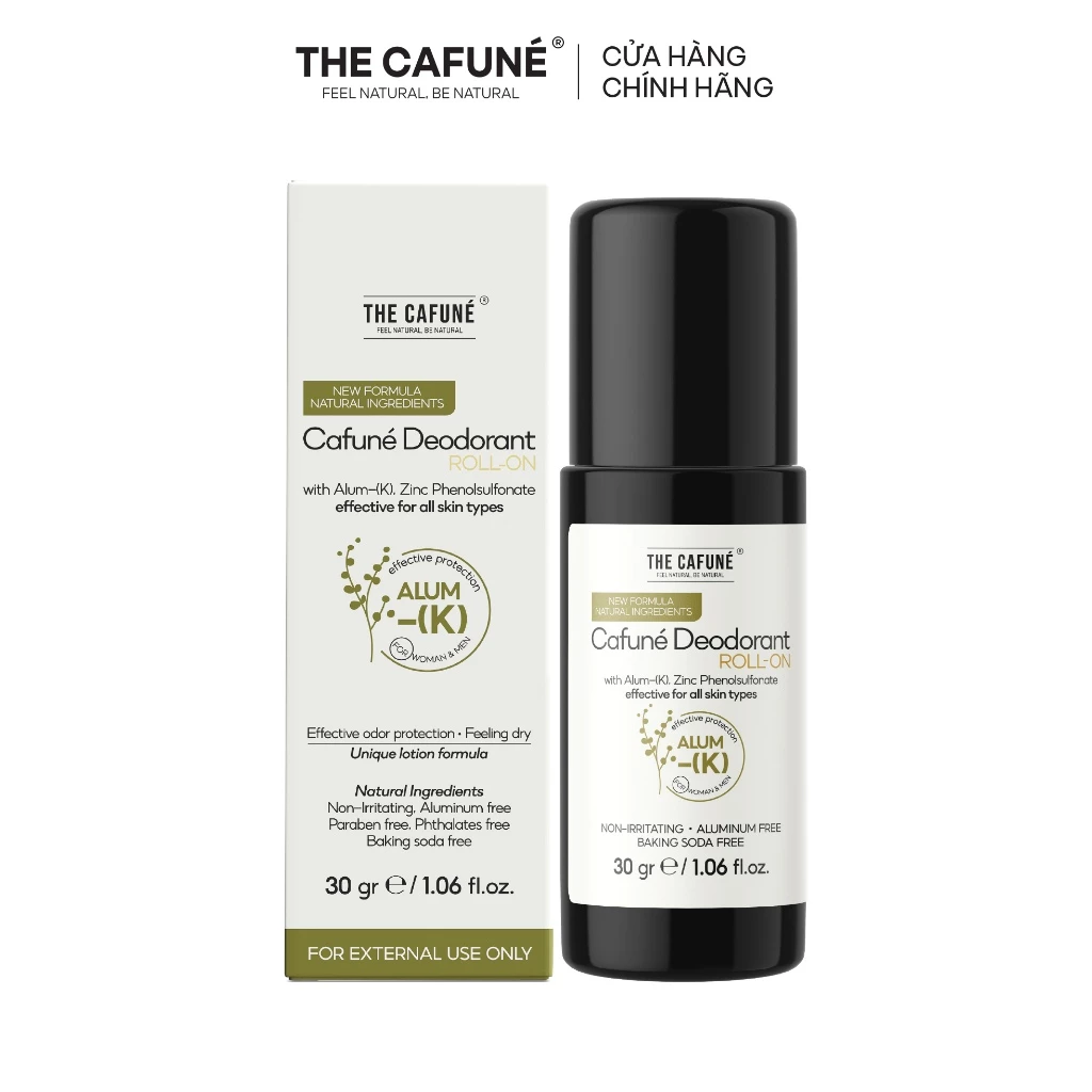 Lăn Khử Mùi Và Ngăn Mùi Hôi Cafuné Deodorant Roll On The Cafuné Phù Hợp Với Vùng Cơ Thể, Chân, Tay, Nách 30ml