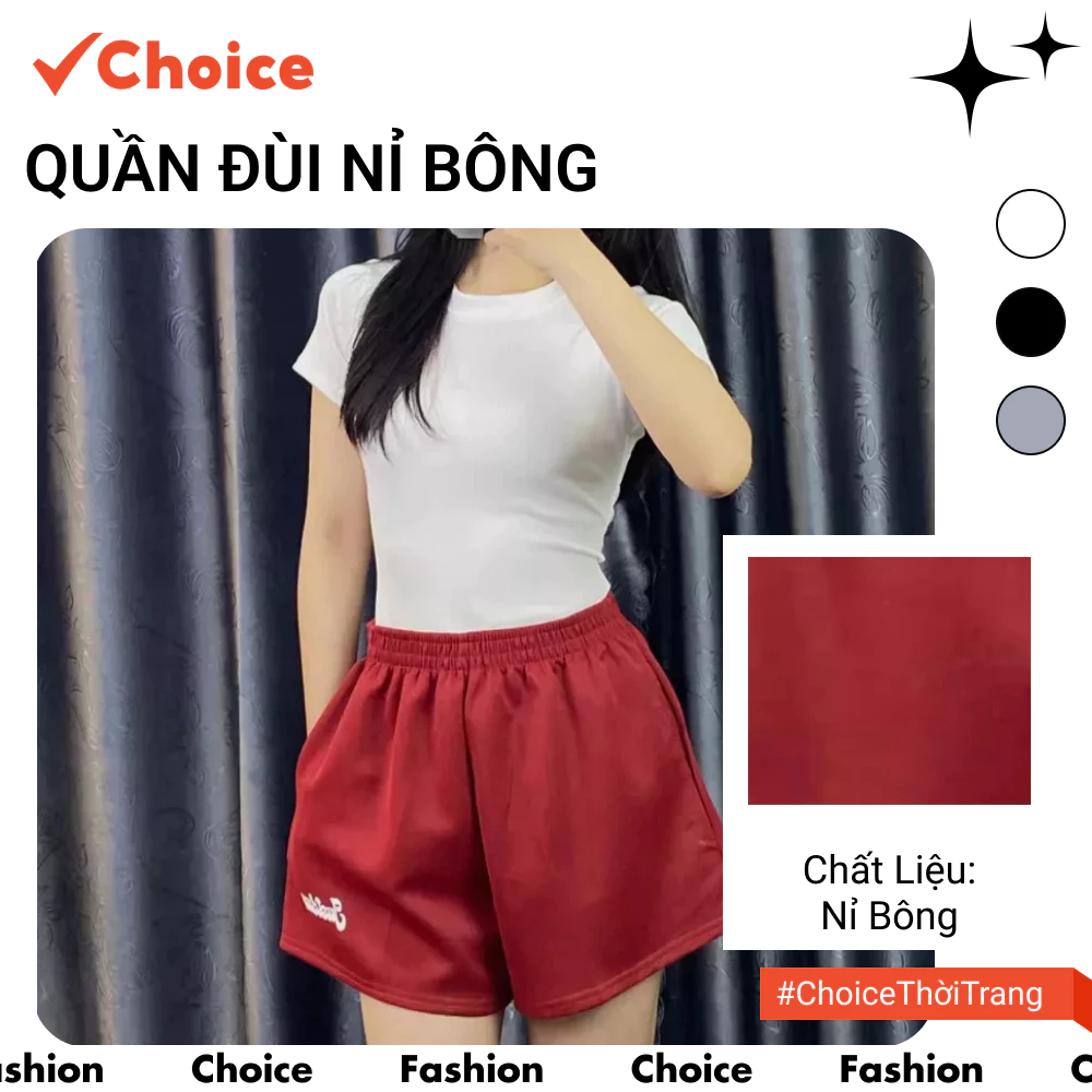 [New] [Choice] Quần Đùi Fa1-0044-35 Nỉ Bông, Ống Rộng Thoải Mái Cho Nữ