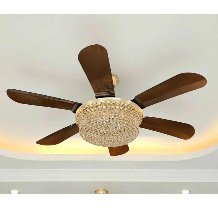 Quạt trần đèn LATO tân cổ điển phale trang trí dành cho phòng khách có điều khiển từ xa 6 cấp độ gió BH 10 Năm