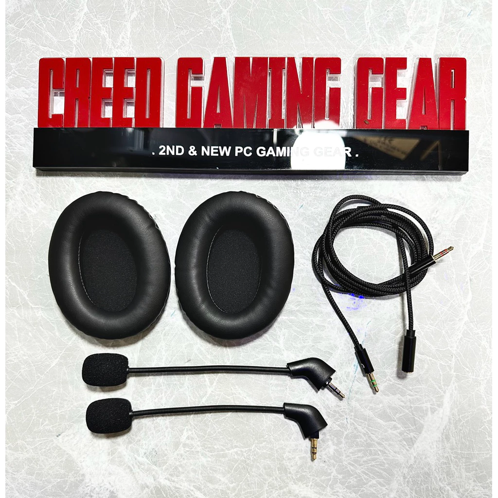 (Creed Gaming) Phụ kiện cho tai nghe Hyperx cloud 2 ốp tai da, dây chia, micro, ốp da đầu