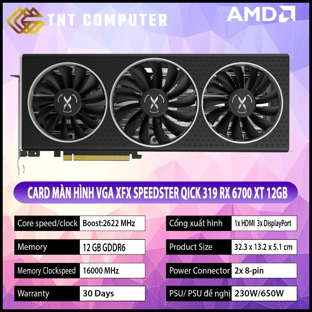 VGA - XFX AMD RX 6700 XT 12GB BLACK  SPEEDSTER QICK 319 Gaming RX5700xt Asrock CLD  2nd