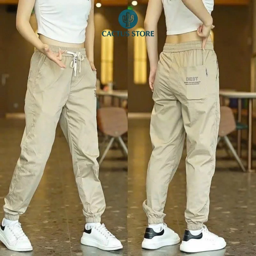 (BIGSIZE S-3XL) Quần Dài Kaki Chun Gấu Thể Thao Dáng Jogger Rộng Chất Kaki Phong Cách Đường Phố Thời Trang