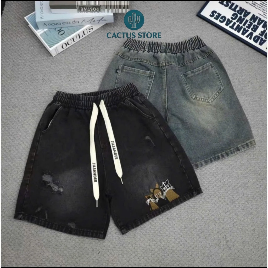 [M-79] Quần ngố thêu Meomeo form đẹp – vải mát, mặc là mê, mặc đi học đi chơi đều xinh