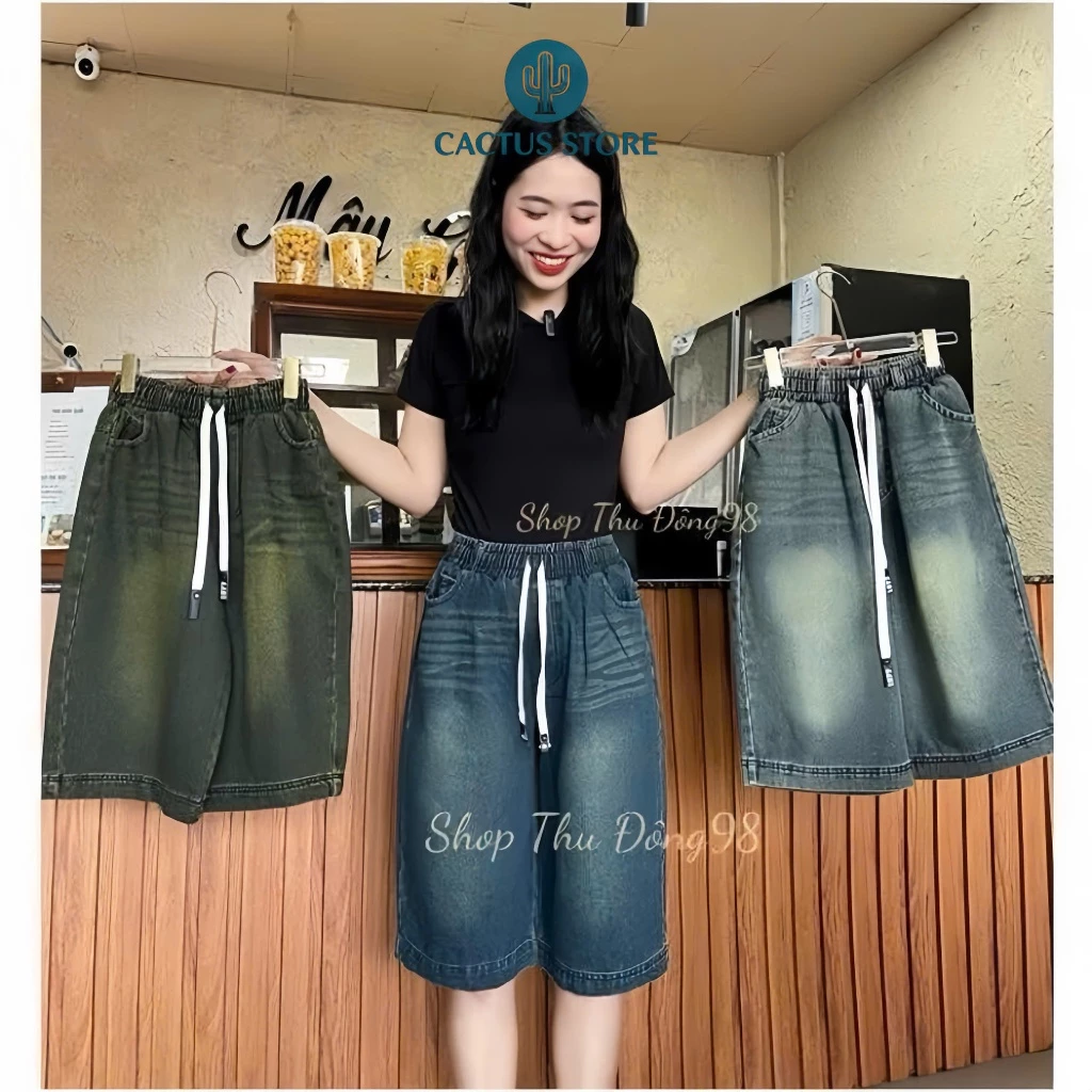 601 - Quần Jean Nữ dáng ngố qua gối from baggy cạp chun Co Giãn, Che Khuyết Điểm mặc đẹp BIGSIZE 40-70kg