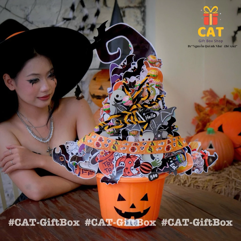 Set kẹo mút Halloween trang trí độc đáo 🎃 – quà tặng Halloween siêu xinh cho bé, lớp học, Set kẹo mút chiếc nón phù thuỷ