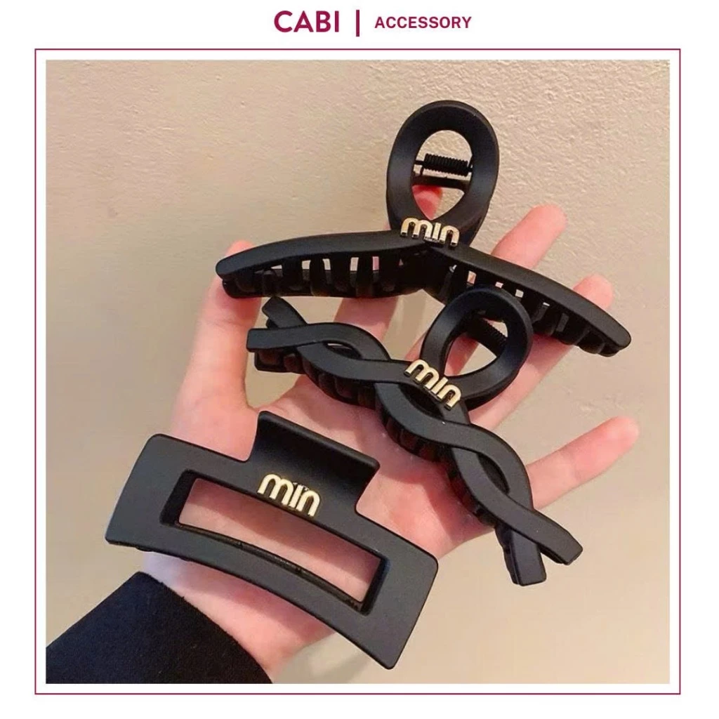 CB12 - COMBO 3 Kẹp Càng Cua họa tiết chữ MIN MIN 2 mặt phong cách Hàn đơn giản