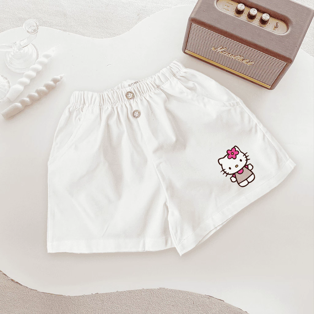 Quần đùi bé gái, quần short bé gái kaki mềm mịn cho bé 10kg đến 32kg. QKN12