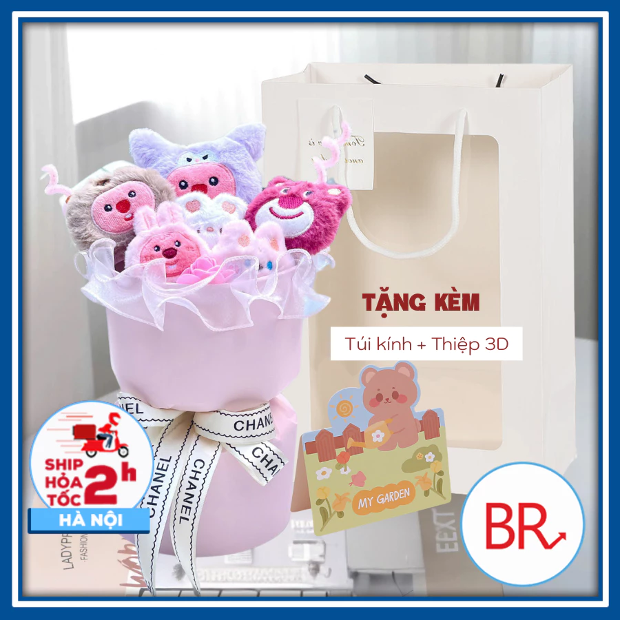 [20/11] Bó hoa gấu bông BABY THREE quà tặng dễ thương quà tặng thầy cô 20/11– Bó hoa LOPPY,CAPYPARA 02353