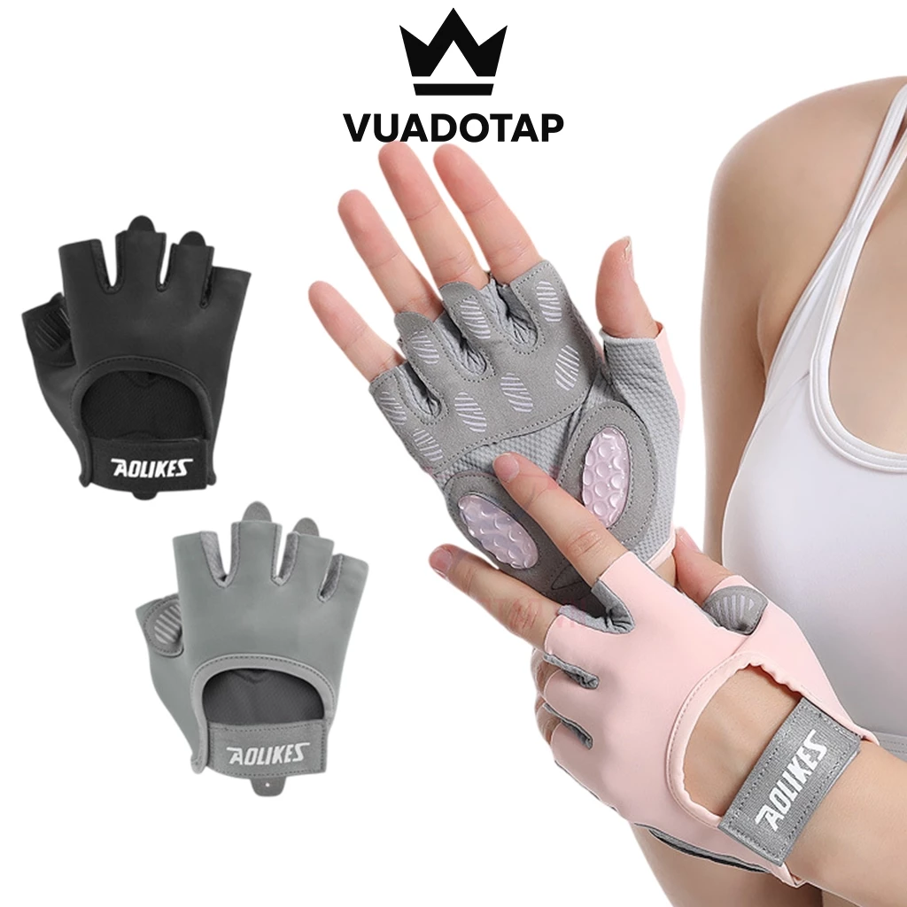 Găng Tay Tập Gym Nữ, Găng Tay Gym Nam Chống Trượt Cao Cấp Tập Yoga, Gym, Goft, Đạp Xe Aolikes