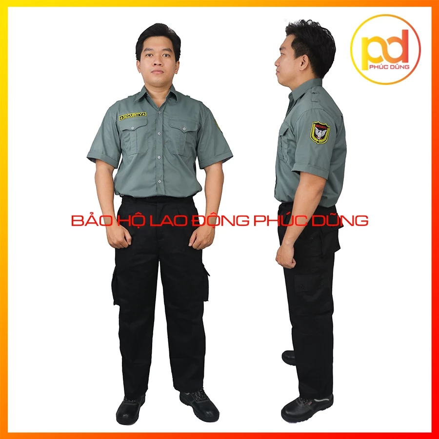 Bộ quần áo đồng phục bảo vệ MÀU XÁM ĐẬM ngắn tay đồng phục chuyên nghiệp đẹp thấm hút mồ hôi giá rẻ