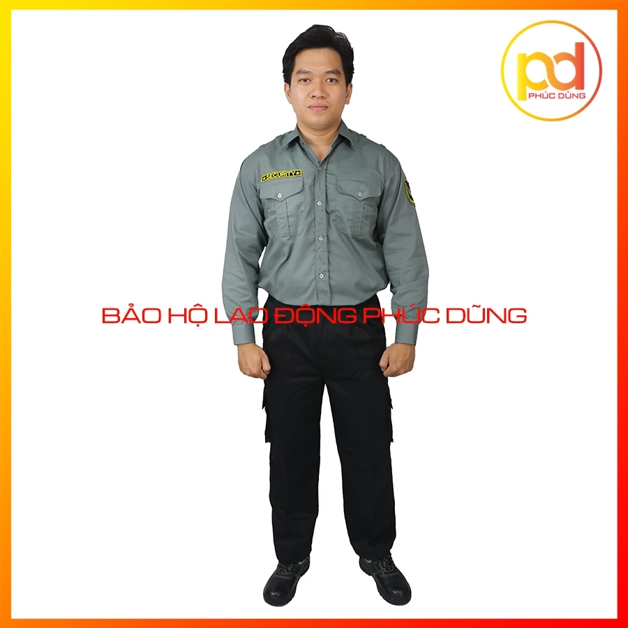 Bộ quần áo đồng phục bảo vệ MÀU XÁM ĐẬM dài tay đồng phục chuyên nghiệp đẹp thấm hút mồ hôi giá rẻ