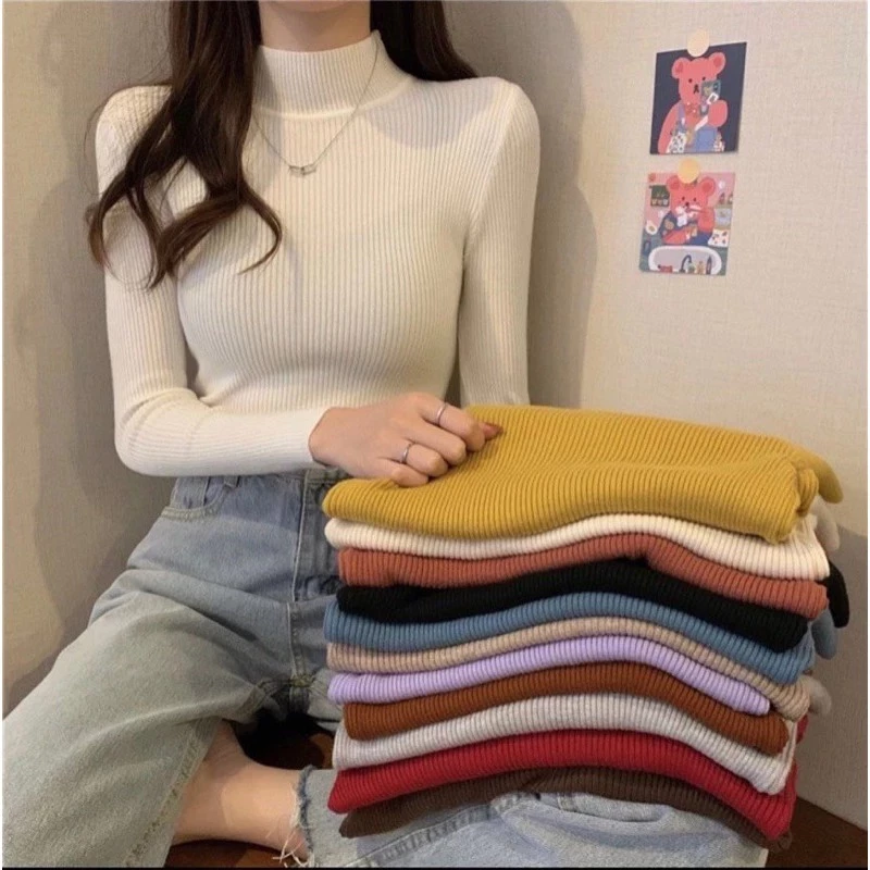 Áo Giữ Nhiệt Nữ Dài Tay Cổ Lọ 3 Phân Ôm Body Co Giãn, Áo Thun Giữ Ấm Nữ Basic – Hot Trend