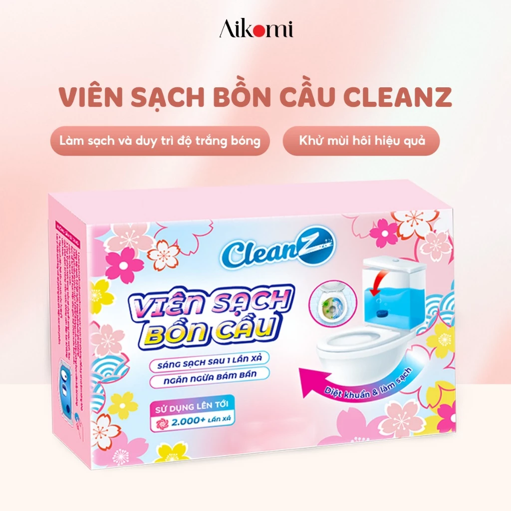 Viên thả bồn cầu CleanZ viên sạch bồn cầu khử mùi chai tẩy bồn cầu thế hệ mới tẩy sạch mảng bám, diệt vi khuẩn toilet