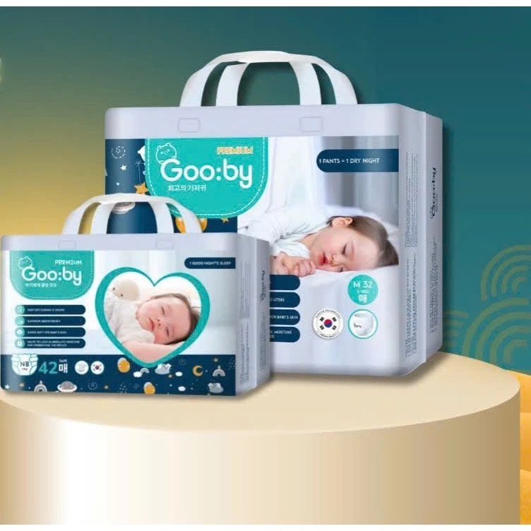 (Không Quà) Tã/Bỉm Đêm Gooby Premium – Mỏng Nhẹ, Mềm Mại, Thấm Hút Tốt, Chống Tràn – Size NB-XXXL