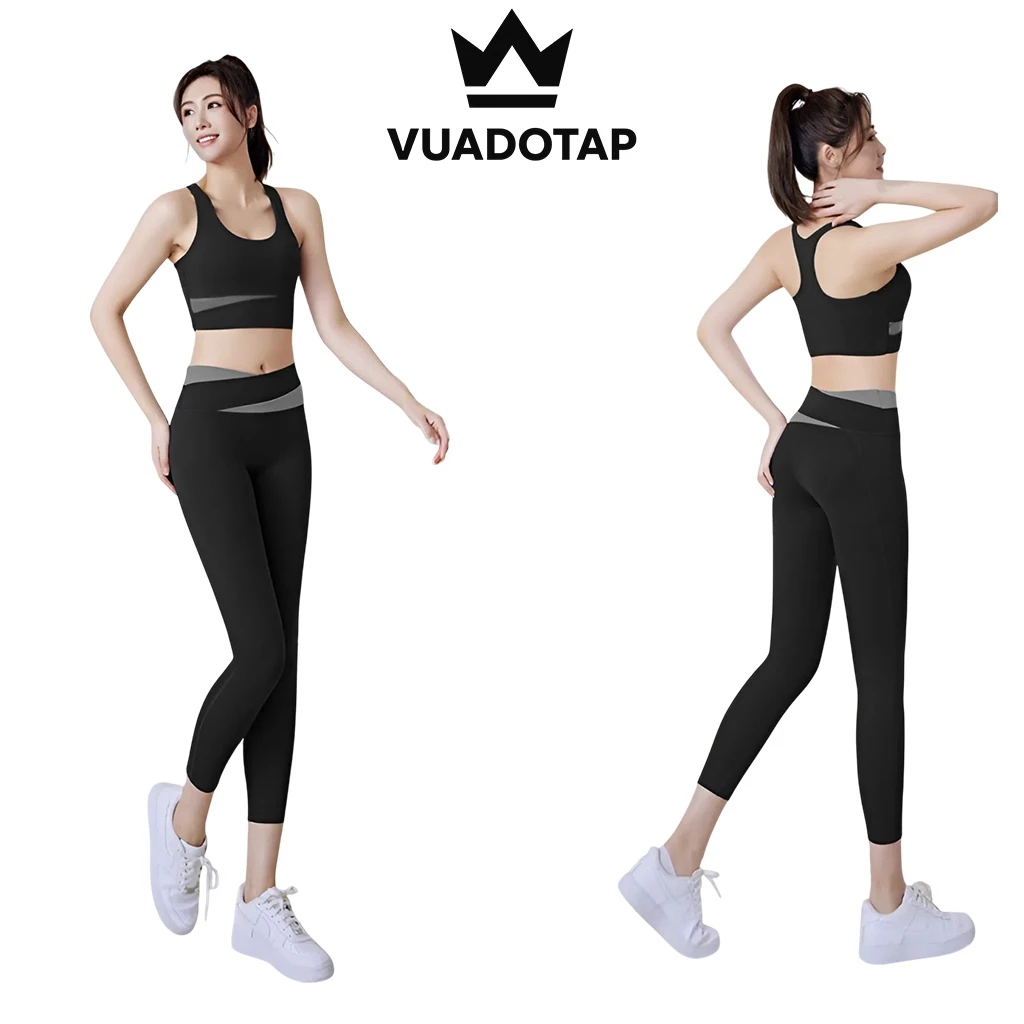 Bộ Quần Áo Tập Yoga, Gym, Pilates Thể Thao Nữ Co Giãn Cao Cấp Thấm Hút Mồ Hôi Có Mút Ngực V02