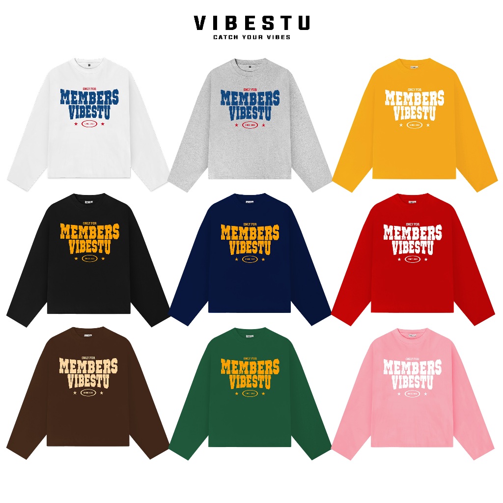 Áo Thun Tay Dài Boxy VIBESTU '' Longsleev Member Only '' Form Unisex 250Gsm…