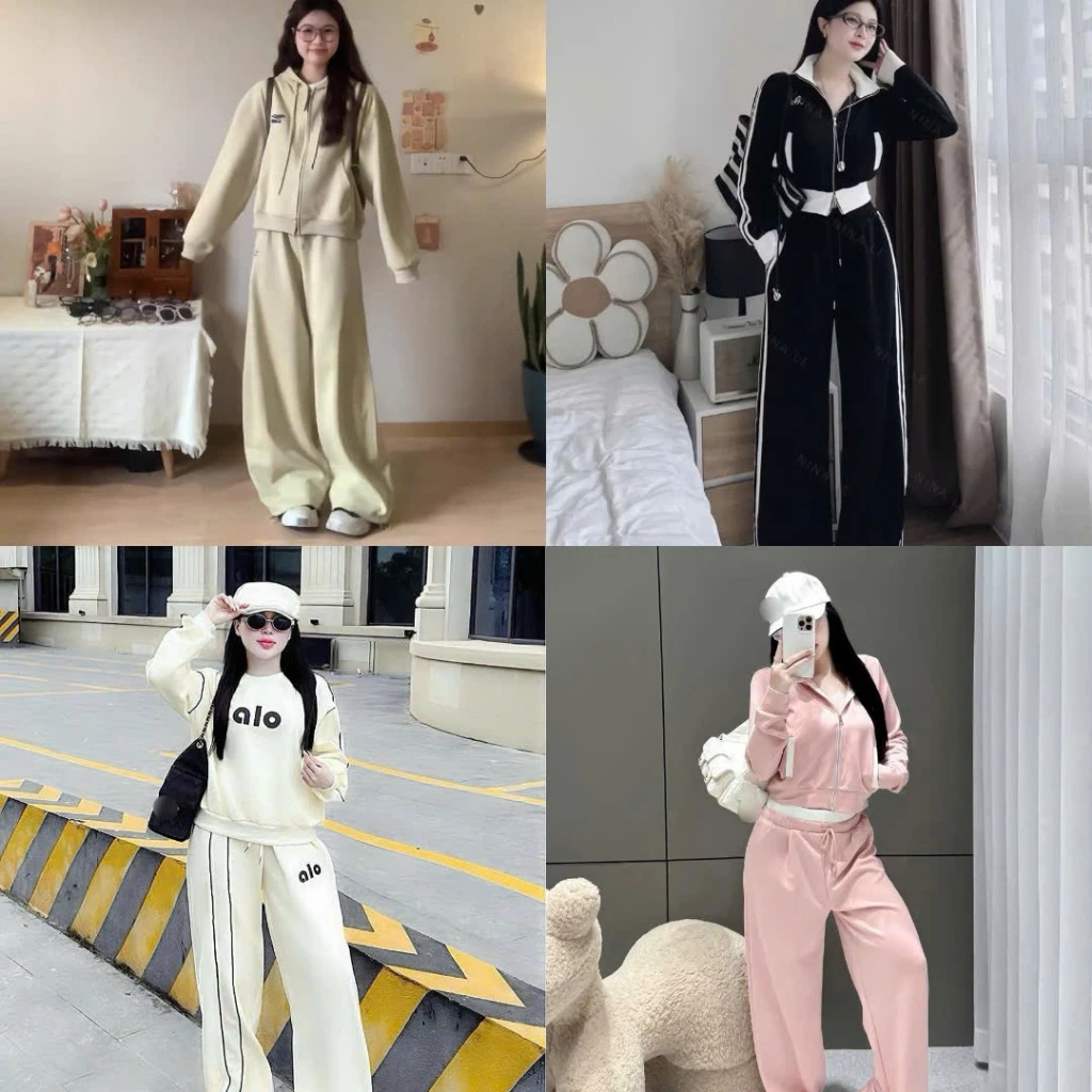 Đồ bộ mùa đông,Bộ đồ ngủ mùa đông mũ bản to kèm hình thêu cực hot X44
