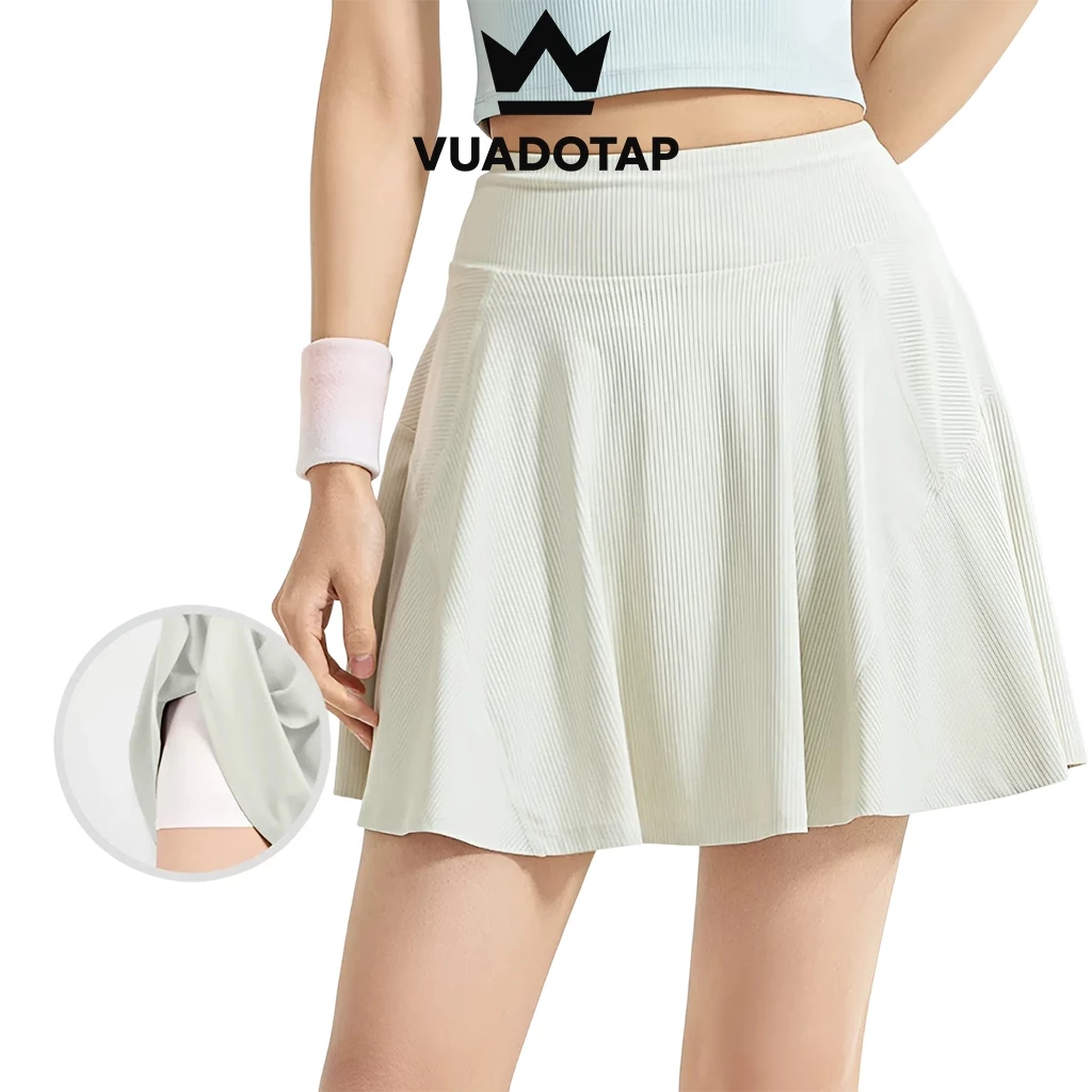 Váy Tennis Thể Thao Tập Gym, Yoga, Pickle Ball, 2 lớp Sexy Tôn Mông Vải Thun V05