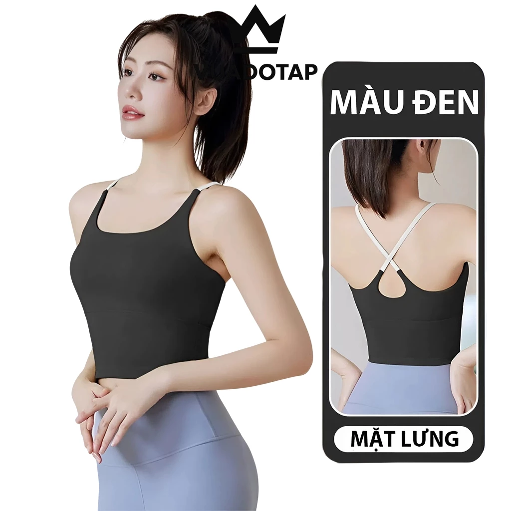 Áo Thể Thao Nữ Dây Đan Chéo Lưng Có Mút Ngực Tập Yoga,Gym Chất Vải Co Giãn,Thoáng Khí V04