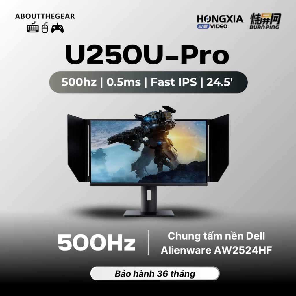 Màn hình Gaming Hongxia U250U-Pro chuyên game FPS (NEWSEAL-BH 36 THÁNG), dùng chung panel Dell Alienware AW2524HF