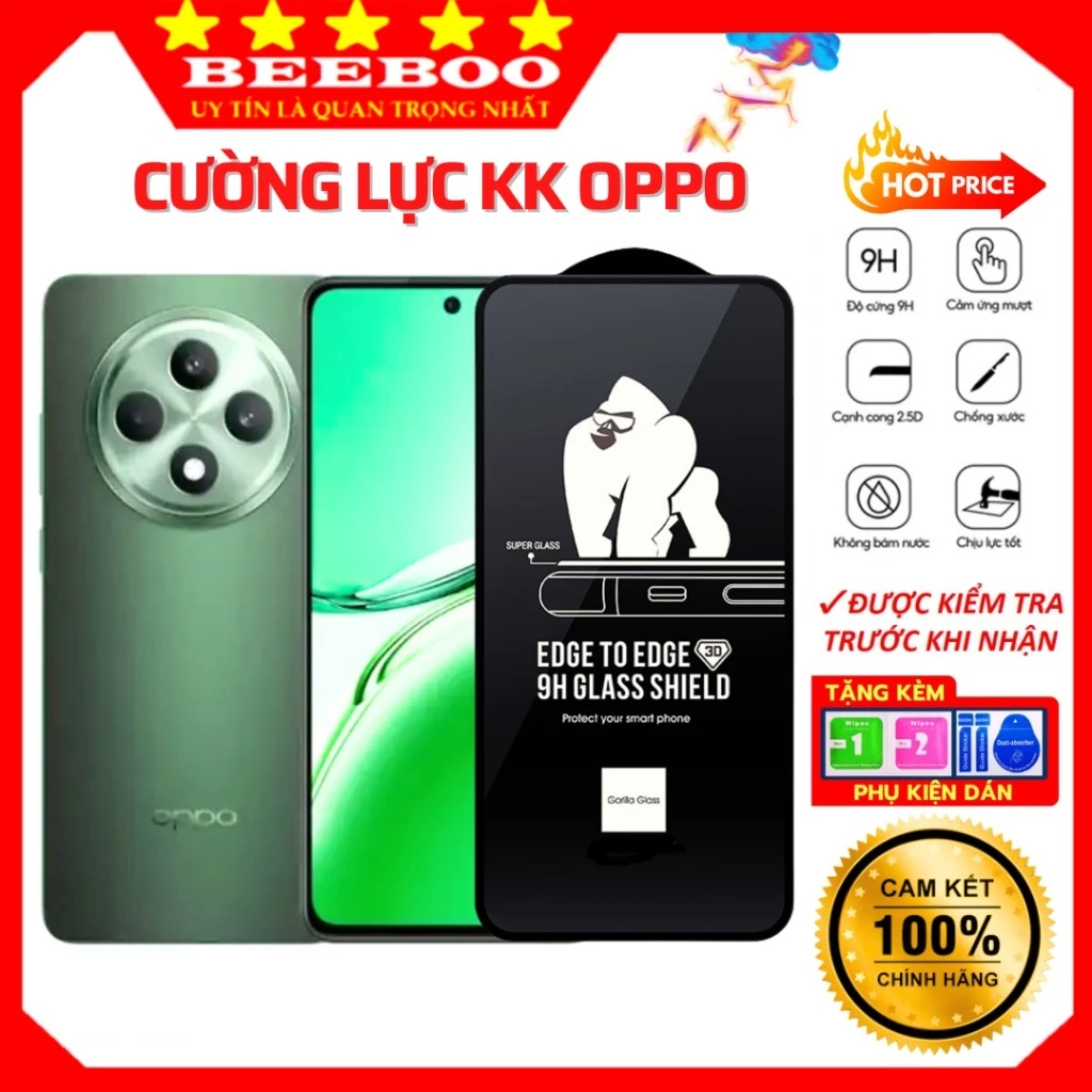 Kính cường lực Oppo Reno 14 11F 12F Reno 3 Pro K3 A91 A92 A93 A5 A3 A3x A12 A15 A15s A16K A18 A31 A32 A38 A52 A53 A58 3D