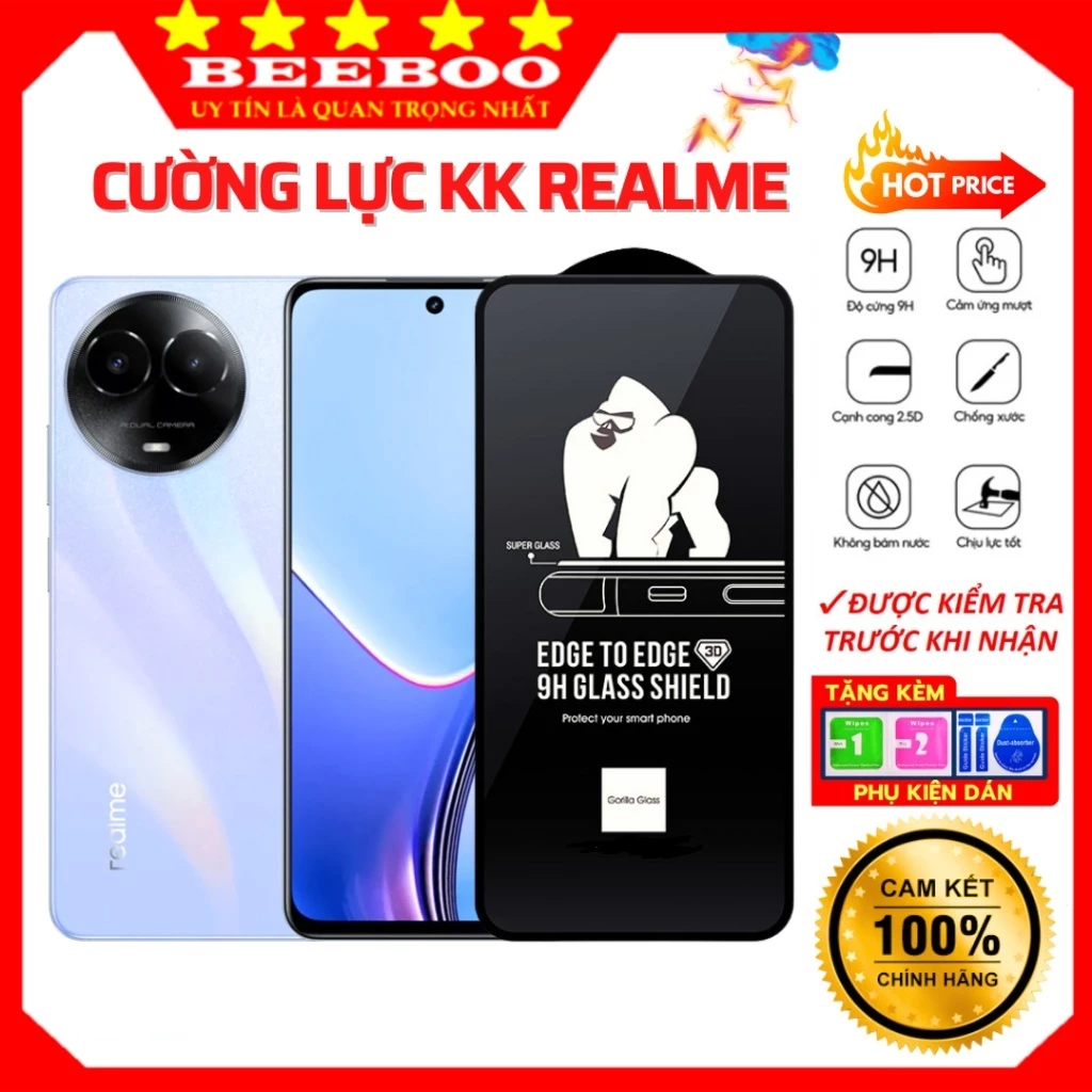 Kính cường lực Realme C75 C75X C85 C71 Realme Note 60x 70 80 11 12 14 4T 5G 15 15T 16 5G C100 KK 3D