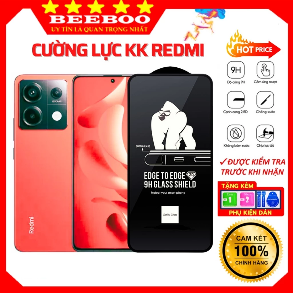 Kính cường lực Redmi K30 K40 K50 K60 K70 Pro K40s K60E K70E Ulltra 7 A3 10X 12R 13 13R 13X Redmi note 7 8 9 11T pro [3D]