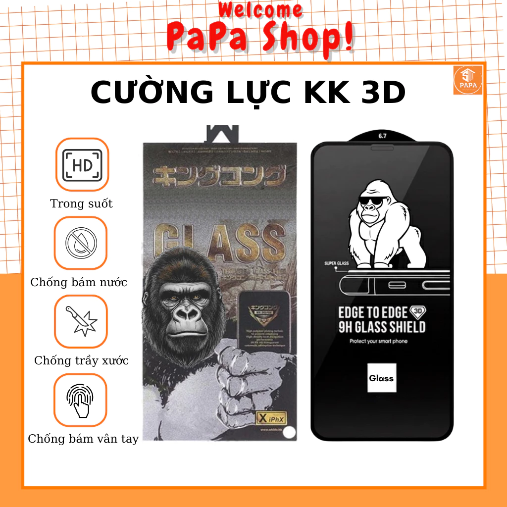 Cường lực iphone 14 ProMax 15 Plus 14 Pro 13 ProMax 13 Pro 12 Pro Max 11 Pro Max Xs X Xr 7 8 Plus 16 17  18 Air [3D]