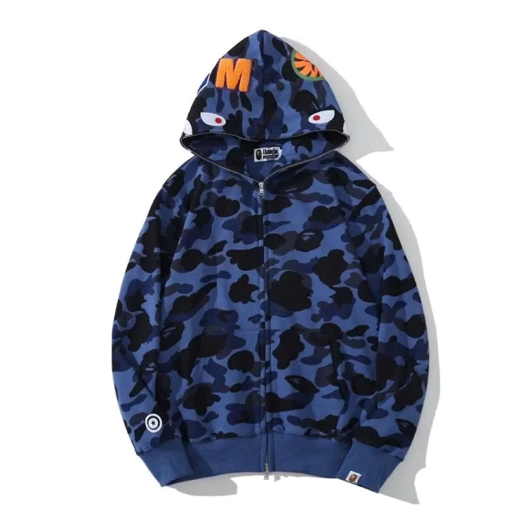 [HOT*] Áo Khoác Nỉ Cá Mập Bape Cao Cấp - Chất Liệu Dày Dặn, Ấm Áp, Thiết Kế Thời Trang Phong Cách Nam Nữ