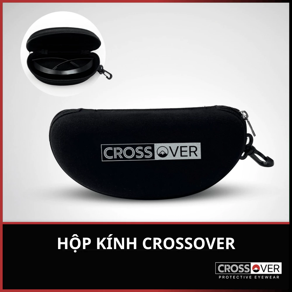 Hộp Đựng Kính CROSSOVER Chống Sốc Cao Cấp Bằng Vải Có Khóa Kéo Đa Năng Và Móc Treo | VA MEGANET