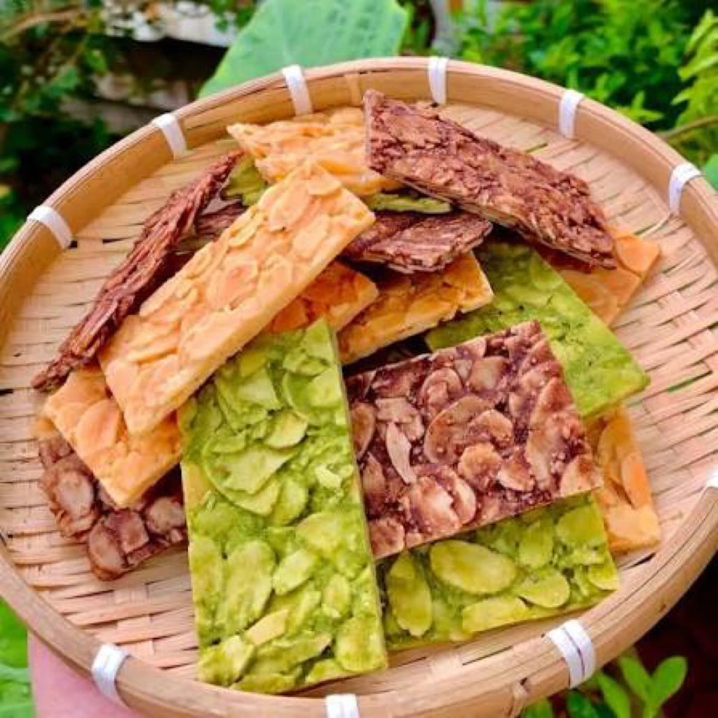 Bánh Ngói Hạnh Nhân Mix 3 Vị Matcha, Chocolate, Vani ̣( Không Đường Vị Ngọt Nhẹ Từ Mật Ong Và Mạch Nha) - Ximafarm