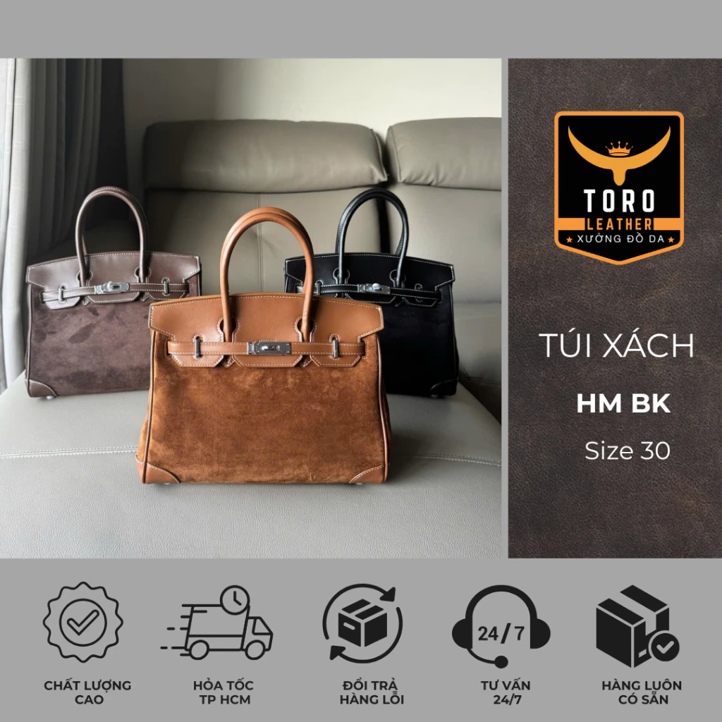 Túi BK Size 30 (Hàng có sẵn) -Túi xách hot trend chất liệu da Microfiber