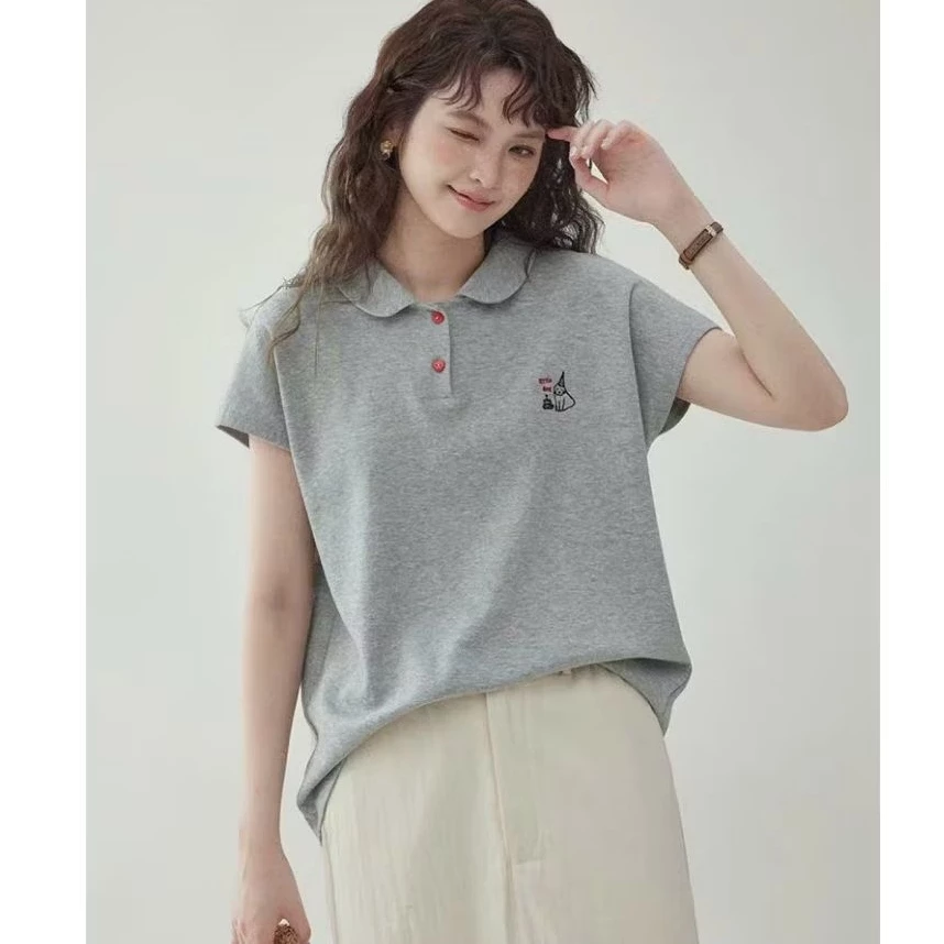 Áo Thun Polo Nữ Tay Hến In Hình ANHSTORE , chất thun cotton đứng phom , phom basic cá tính