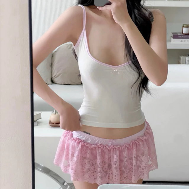 BELLA SET | SET VÁY QUẦN TẦNG REN PHỐI ÁO VIỀN MÀU
