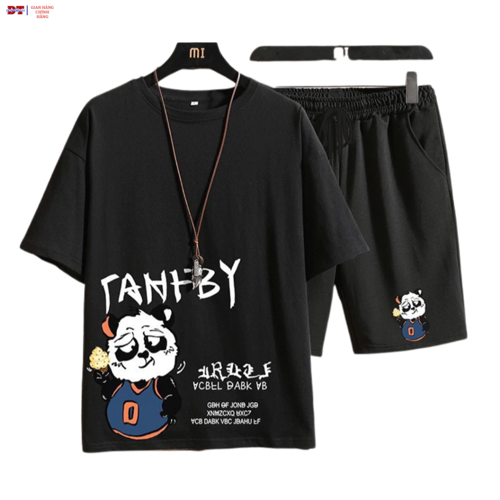 Bộ đồ thể thao in hình gấu tanby nhiều màu dành cho nam nữ chất liệu thun mè mát mẻ thoải mái k1