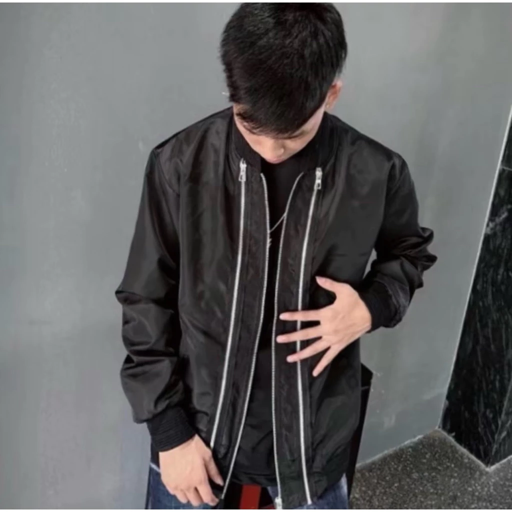 Áo khoác gió 3 khoá chất gió 2 lớp bo gân dành cho nam nữ from unise