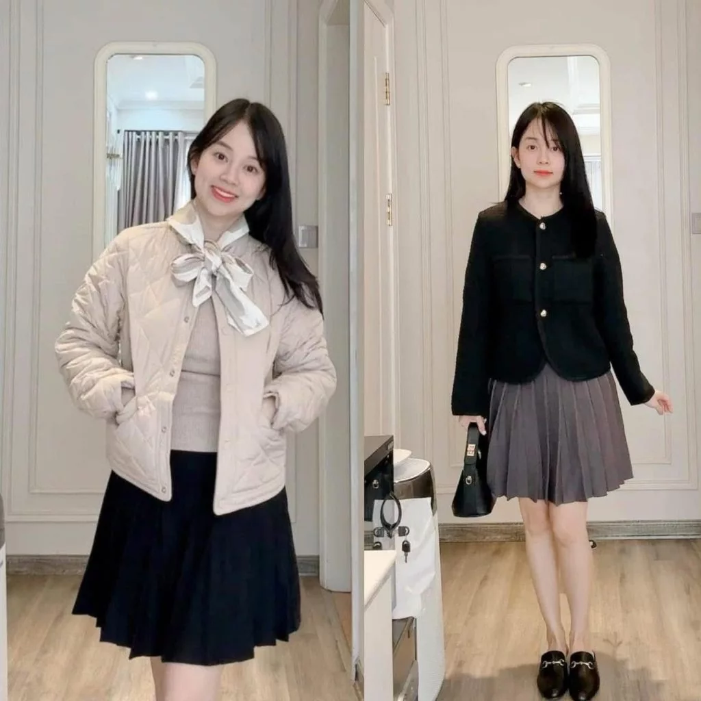 Chân váy len xếp ly dáng ngắn - ALISA