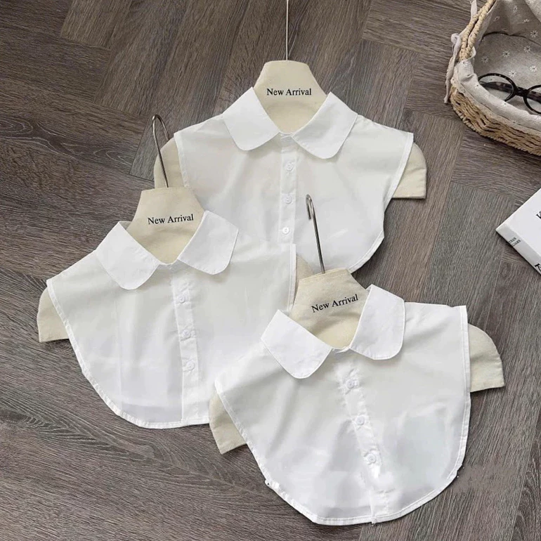 (HÀNG ĐẸP CÓ SẴN) Cổ áo giả sơ mi cổ nhọn, cổ sen phụ kiện phối áo len cadigan lịch sự Bun222