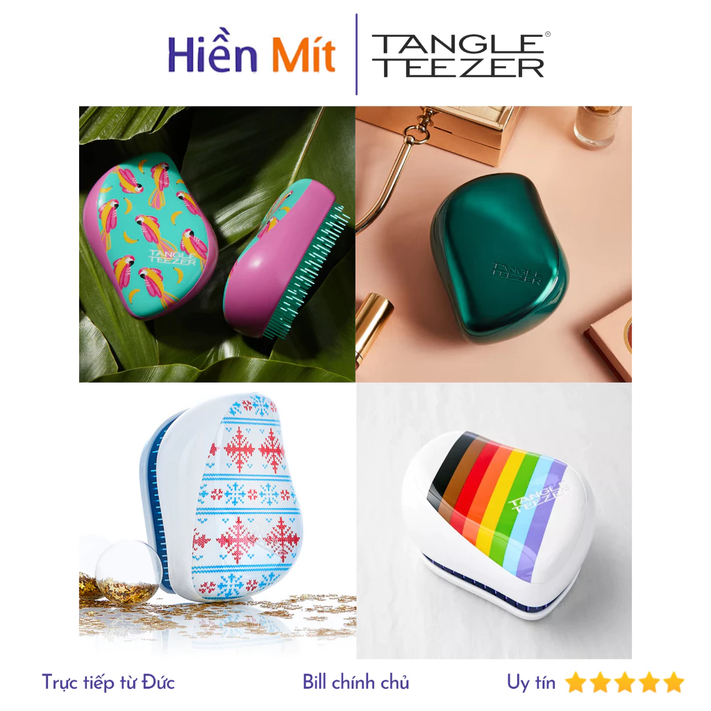 50 mẫu lược Tangle Teezer có nắp Compact Styler Rose Gold gỡ rối chống gãy rụng tóc dạng bàn chải on the go chính hãng