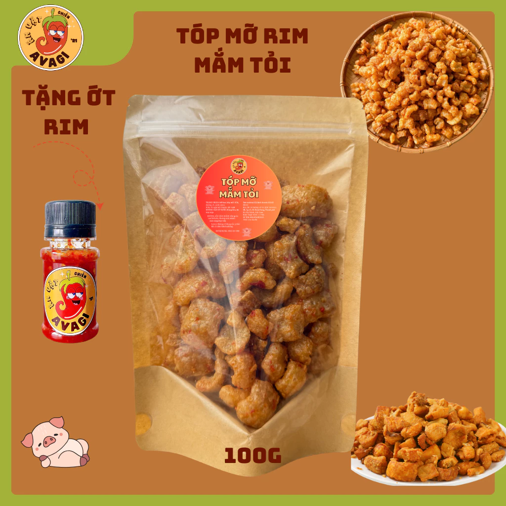 Tóp mỡ Rim Mắm Tỏi Thơm SIêu Giòn AVAGI - [ĐỒ ĂN VẶT SNACKS] Food Thức Ăn