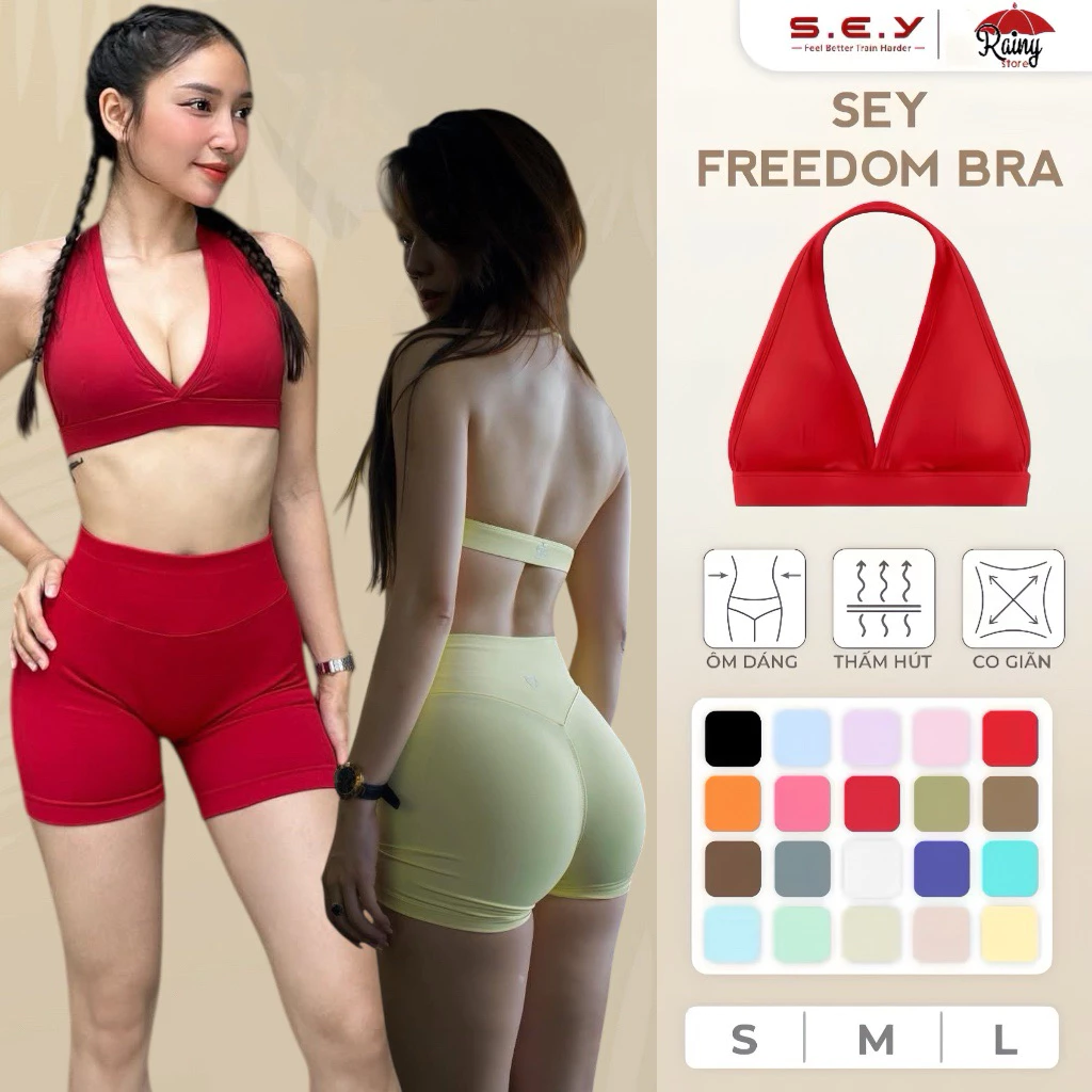 [ CHÍNH HÃNG S/M ] SEY FREEDOM BRA- Áo Bra Tập Gym, Yoga, Pilates Cao Cấp, Có Mút Đệm Rainy Store