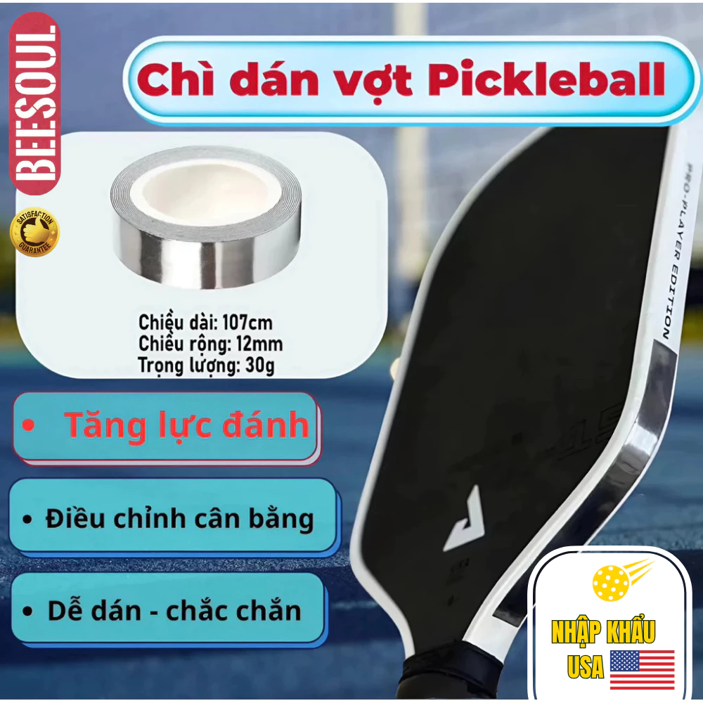 Chì cuộn vợt pickleball gia tăng lực đánh mở rộng điểm ngọt tăng kiểm soát chuẩn tiêu chuẩn Ben John