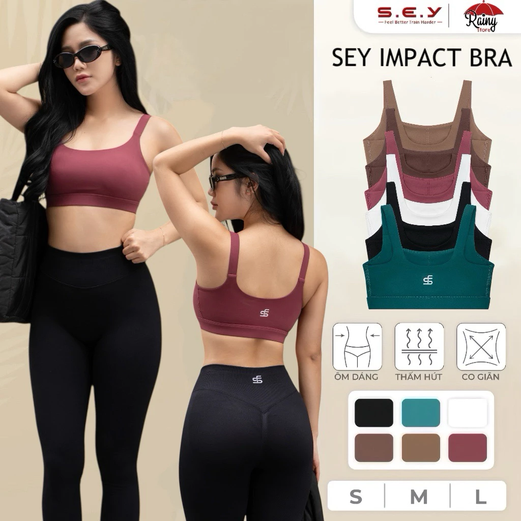 [ CHÍNH HÃNG S/M ] TOMTIGER VERA/ SEY IMPACT BRA Tập Gym, Yoga Cao Cấp Có Mút Đệm Sẵn- Rainy Store