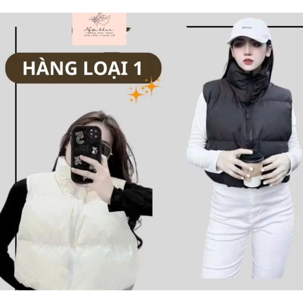 Áo khoác phao gile nữ croptop chất vải lì lên dáng  siêu xinh mẫu mới hot trend