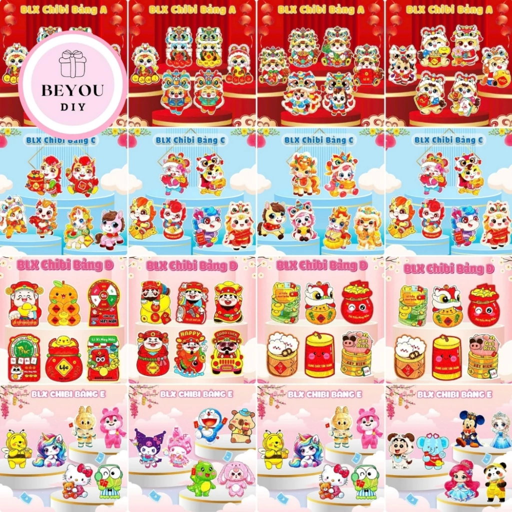 Bao Lì Xì Chibi Tết Bính Ngọ 2026, Lì Xì Chipi Hoạt Hình Dễ Thương Mẫu Hot Có Phản Quang