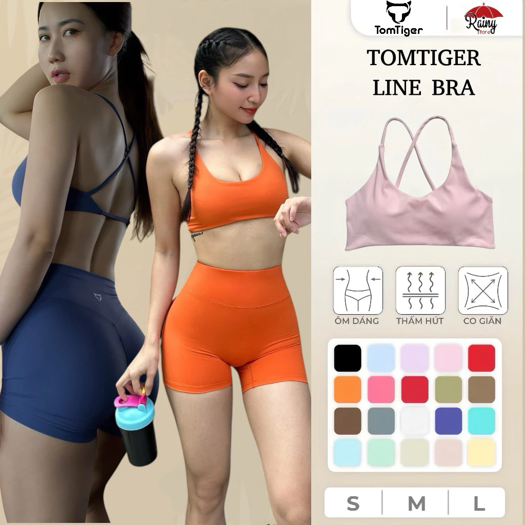 [ CHÍNH HÃNG S/M/L ] TOMTIGER LINE BRA Tập Gym, Yoga, Thun Lạnh- Rainy Store